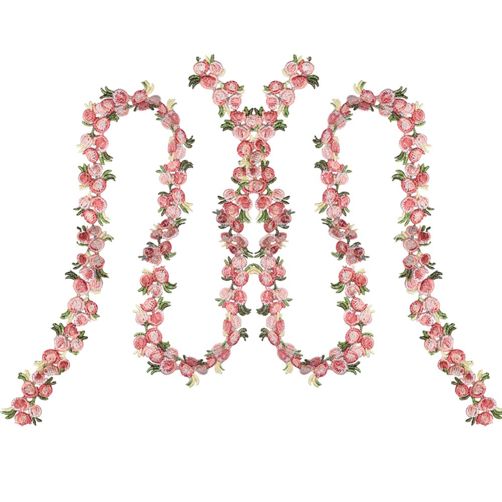 5 Yards Small Rose Red Flowers DIY Lace Applique Sewing Craft Lace Edge Trim for Wedding Dresses Embellishment DIY Party Decor Clothes