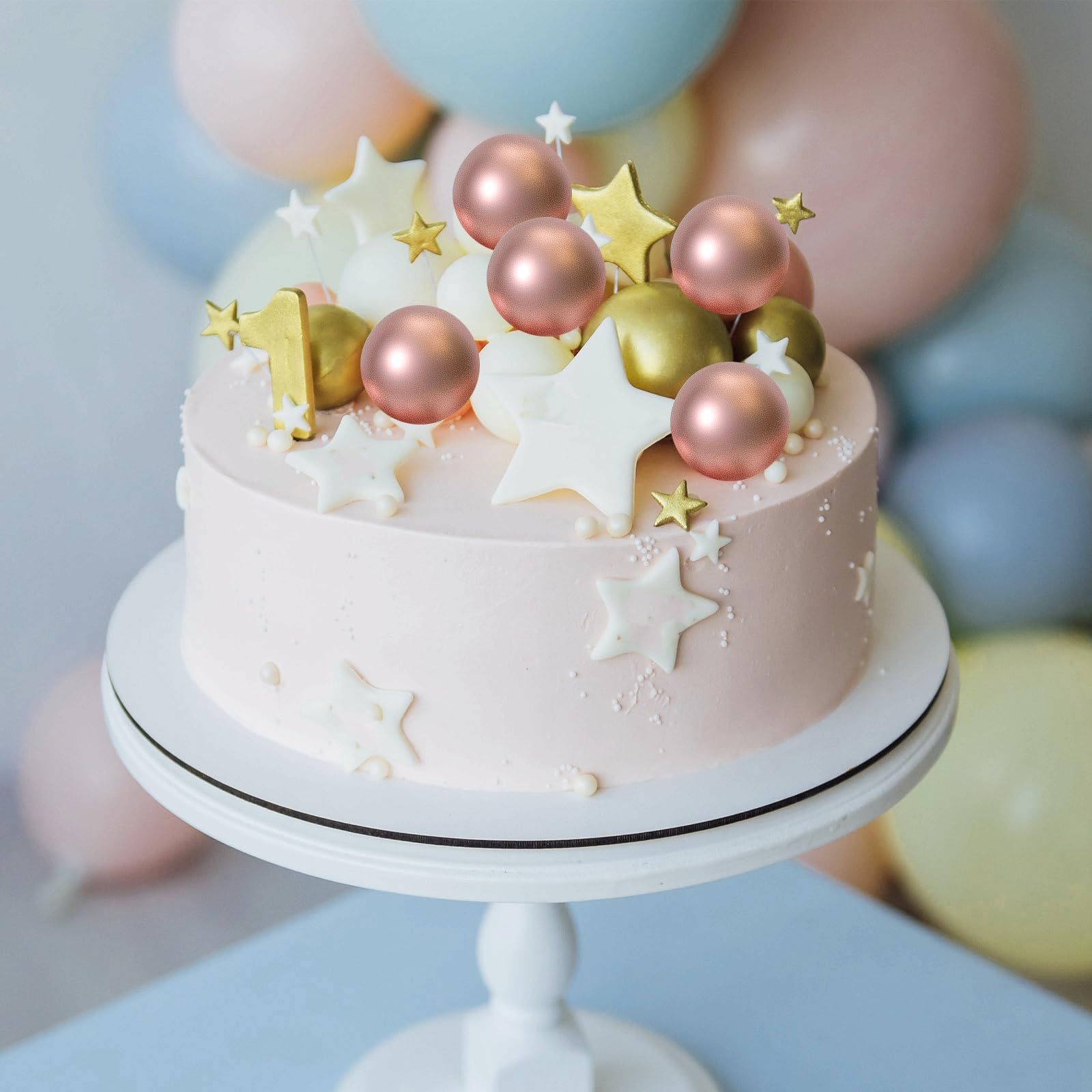 ASTARON 20 Pièces Décorations De Gâteau Boules Mini Ballons - Rouge Pour Anniversaire Et Mariage 20 Pièces Pics Ballons Gâteau