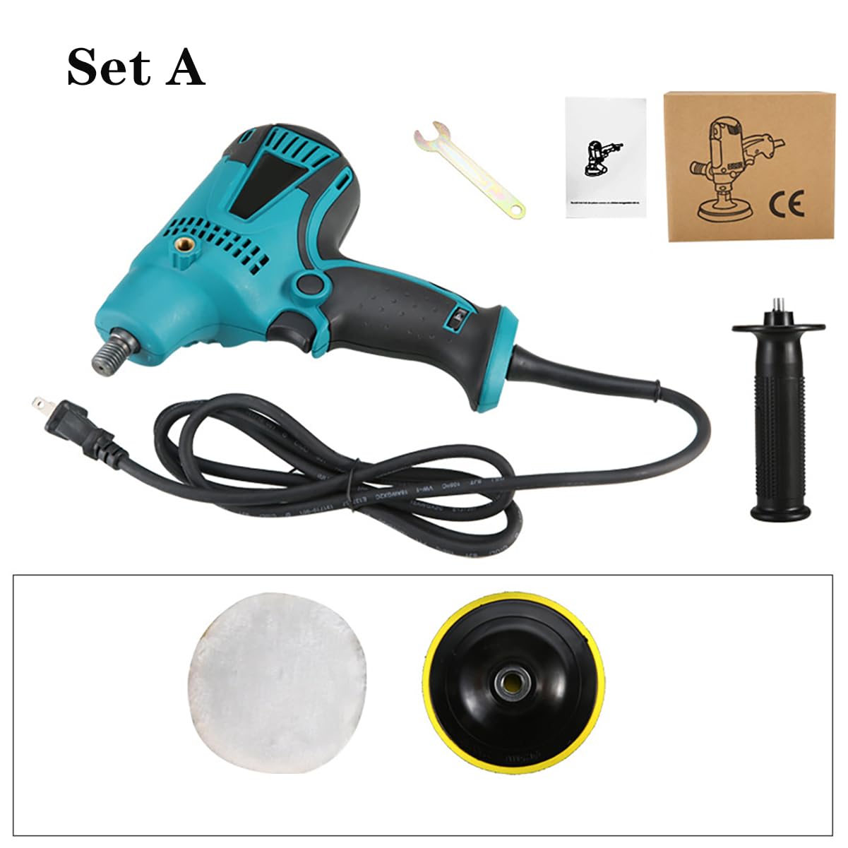Máquina pulidora de automóviles de 5 Pulgadas, máquina de Encerado, máquina eléctrica de reparación y Sellado de arañazos de automóviles domésticos de 220 V,Set D