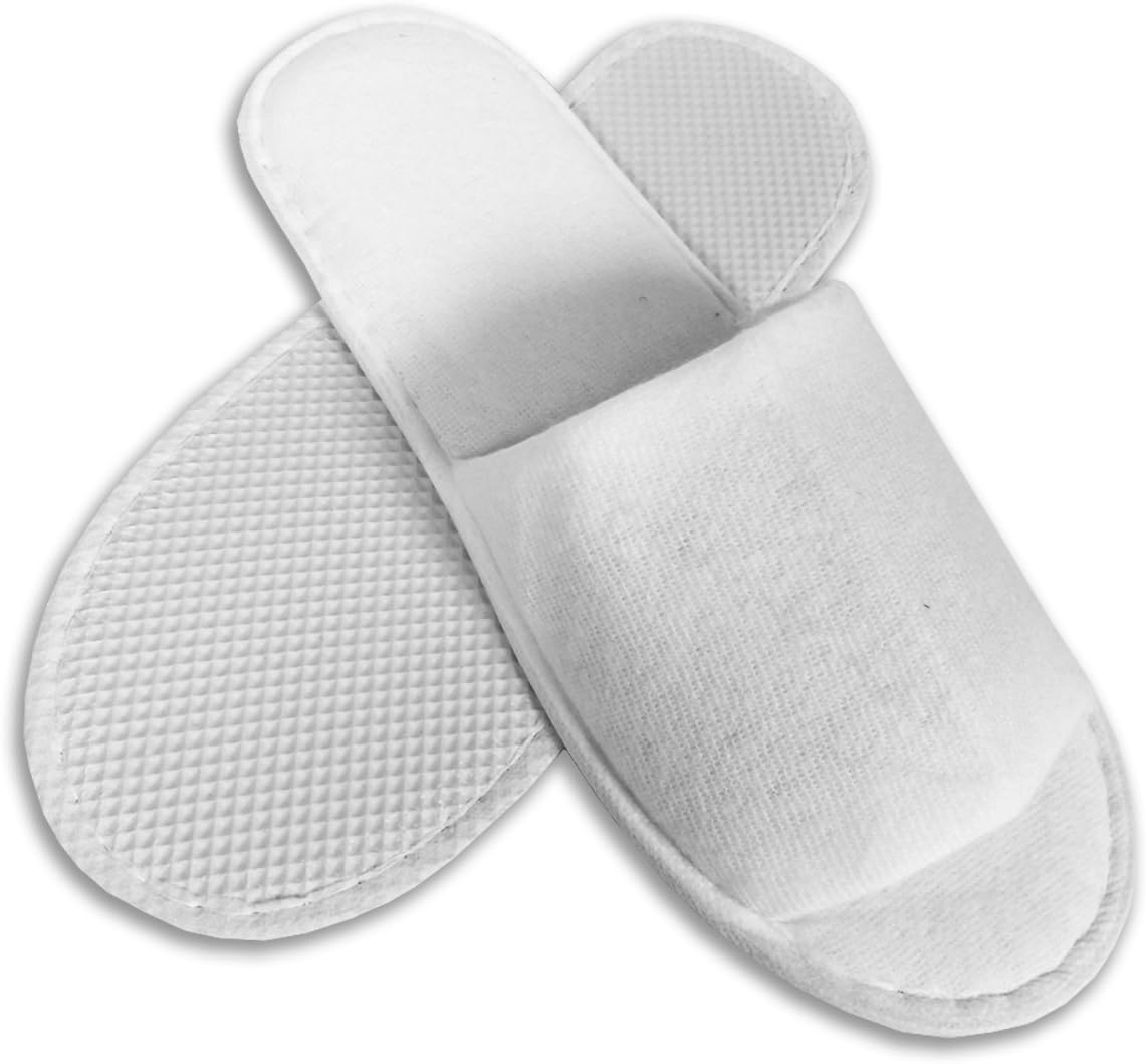 Options Ltd 100 Pairs Disposable SPA Hotel Guest Slippers Open Toe Towelling Terry Style New White
