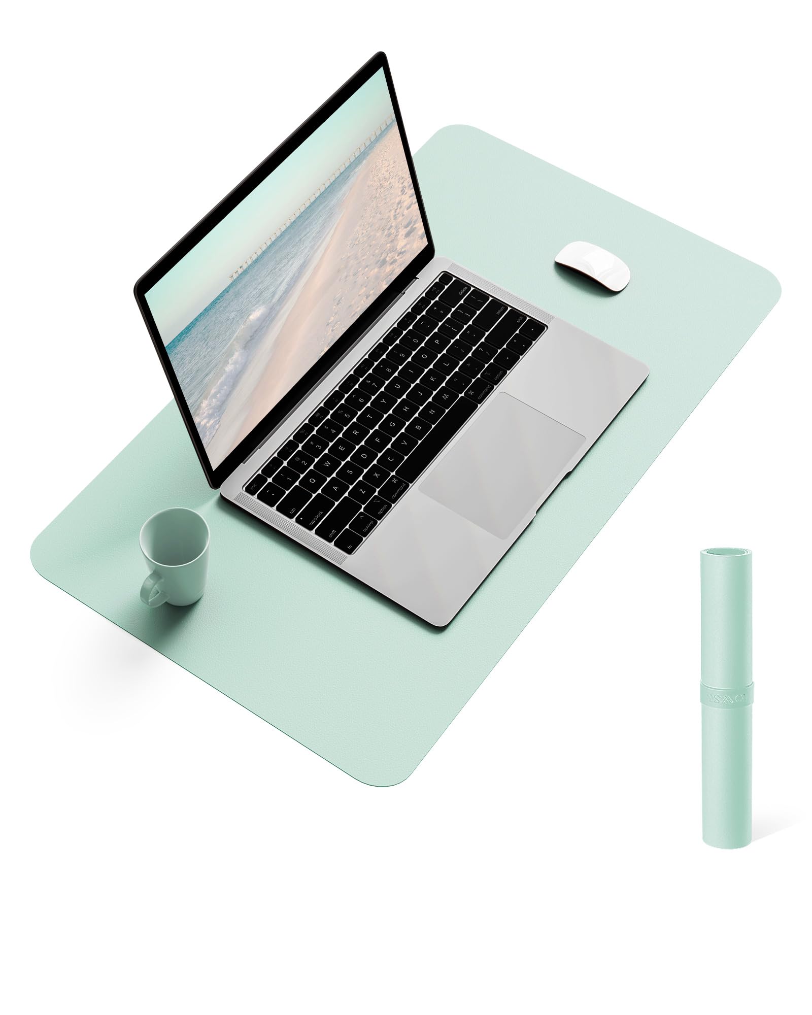 YSAGi Non-Slip Desk Mat, Waterproof Large Mouse Pad 60x35 cm Pale Green