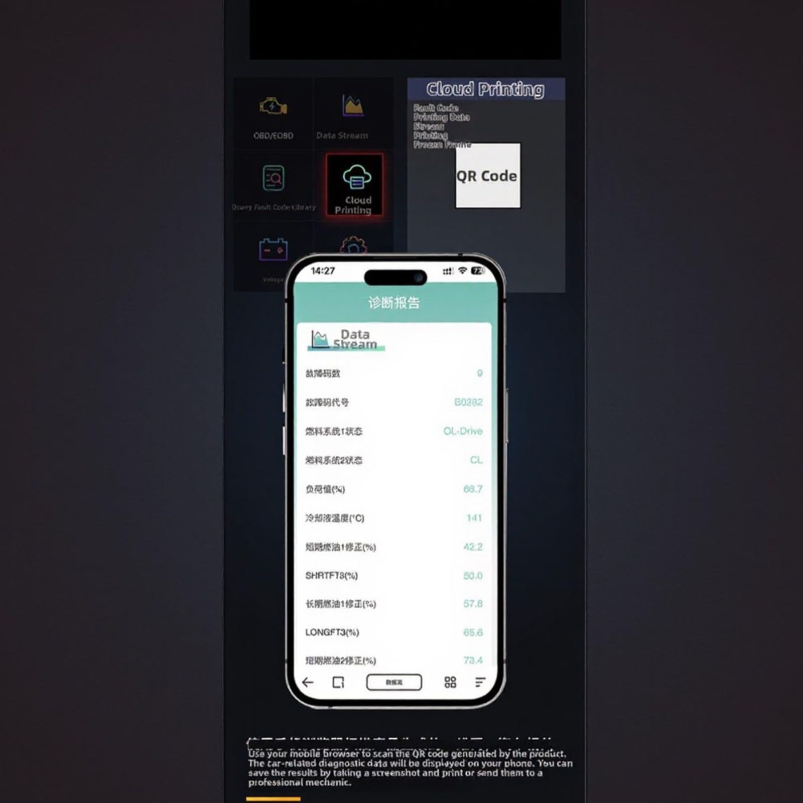 Scanner OBD2 con DTC 35901, stampa cloud e flusso di dati in tempo reale, lettura/cancellazione dei codici di errore per auto, camion