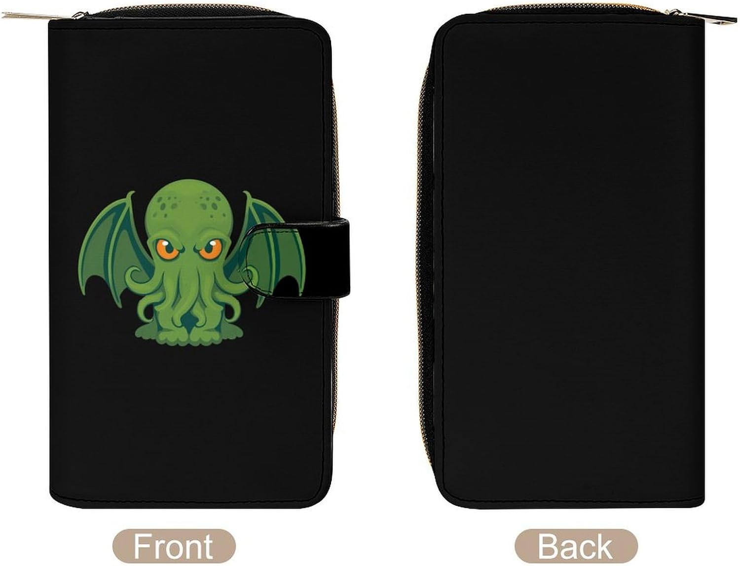 Cute Monster Greencthulhu Womens Wallet for Men Slim Purse Clutch Handbag with Card Holder