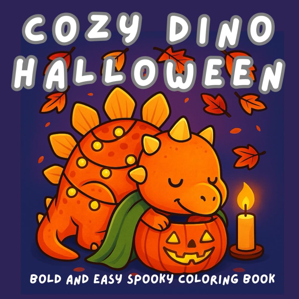 Cozy Dino Halloween: Bold and Easy Spooky Coloring Book for Kids, Teens, and Adults (Cozy Dinosaurs)