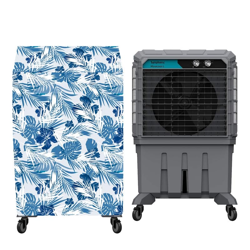 Image of Cooler Cover Compatible for Symphony MOVICOOL L 125 125-Litres Portable Air Cooler Waterproof, Dustproof, Size(LXBXH) 92.71X49.53X144.78 Cm, White Blue.