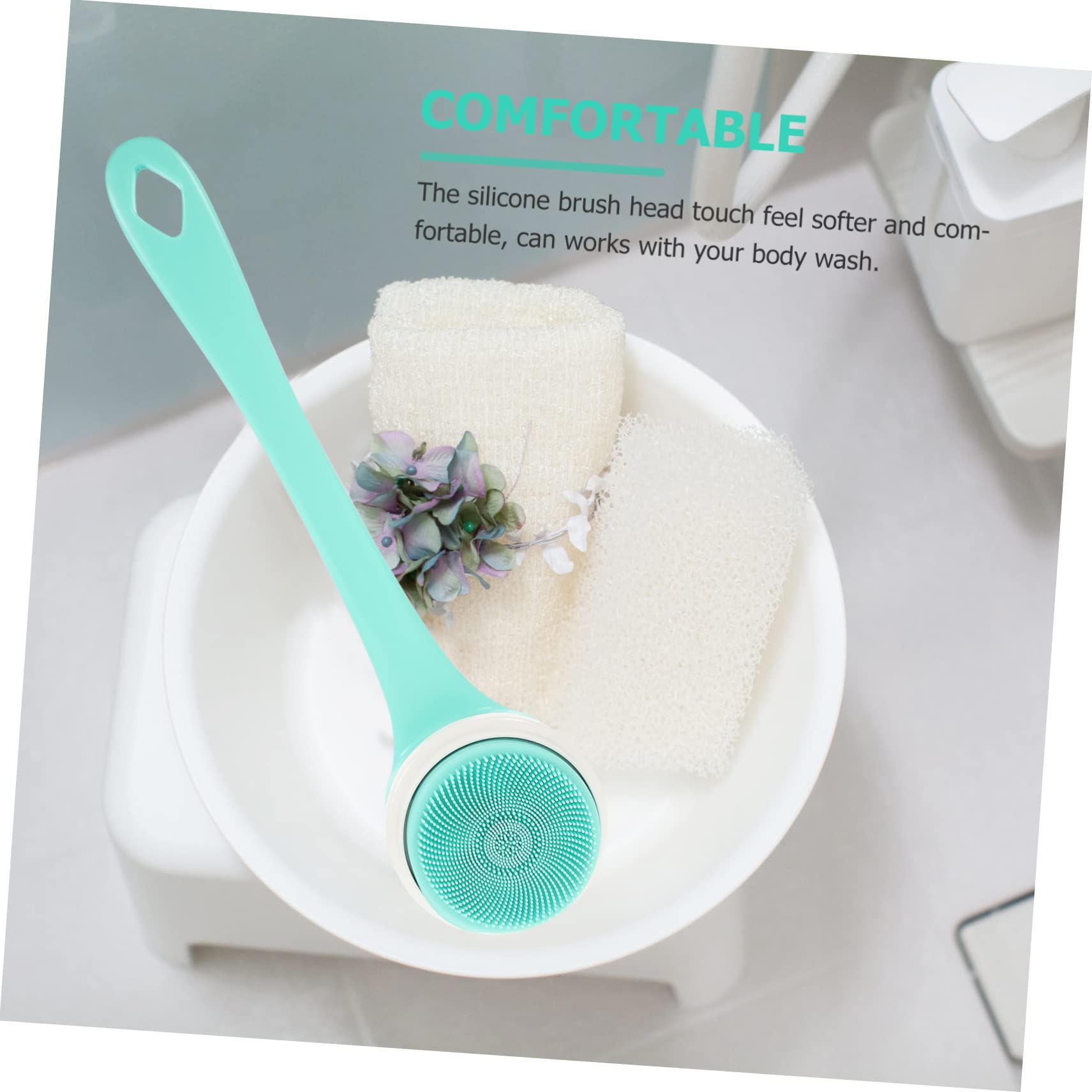Cepillo De Baño Eléctrico Cepillo Corporal De Silicona Para Ducha Exfoliante Corporal Reutilizable Para Limpieza De Espalda Baño o Ducha