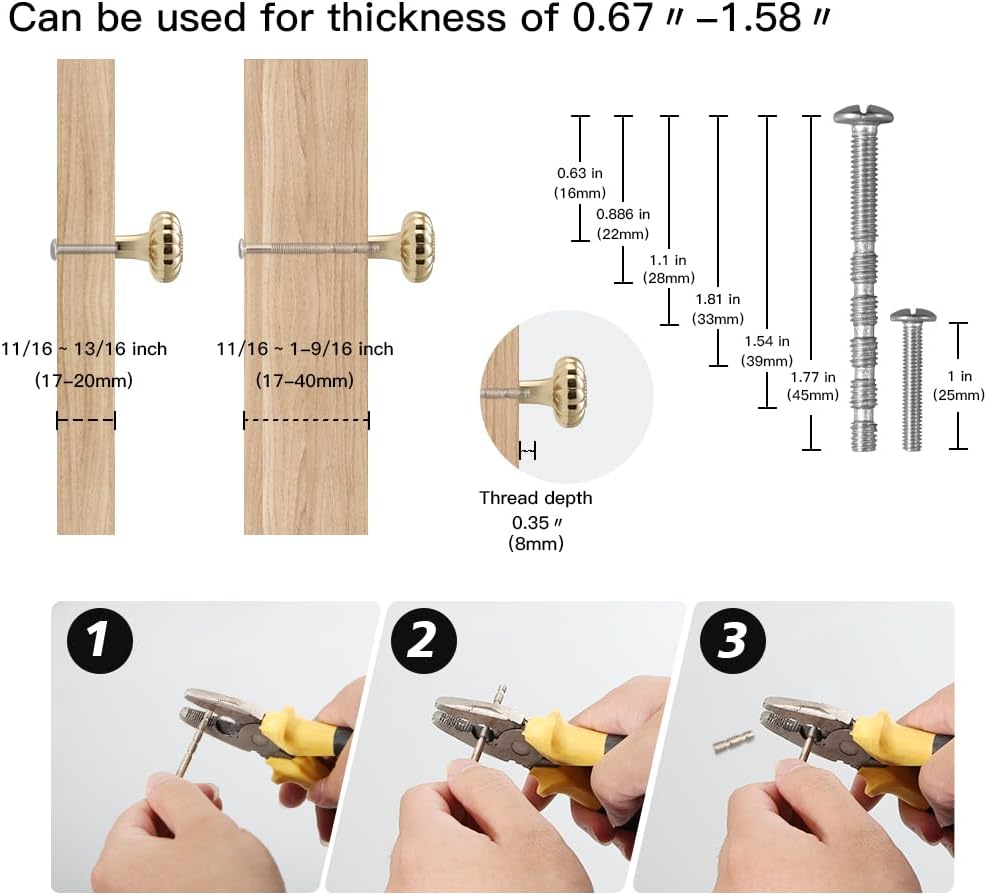 YAGU 10 Pack Sunflower Polished Brass Kitchen Cabinet Knobs 1-1/5 Inch Round Dresser Drawer Knob Bright Gold Furniture Hardware Shiny Brass Pulls for Closet Cupboard Wardrobe