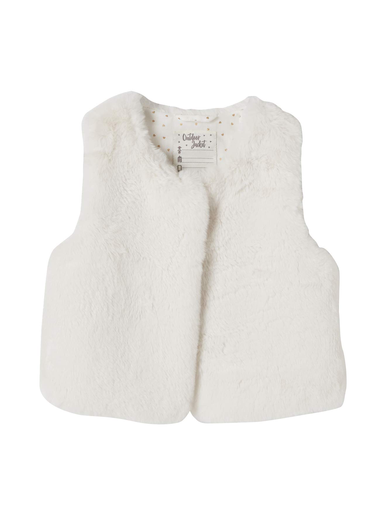 VERTBAUDET Gilet Sans Manches Fille Fausse Fourrure Doublé