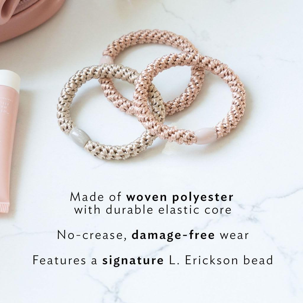 L. Erickson Tubo de poni Grab & Go marrón y negro, paquete de 15, neutrales Nouveau | Lazos para cabello grueso, bandas gruesas sin arrugas con fuerte sujeción, diseño sin daños, mezcla neutra moderna