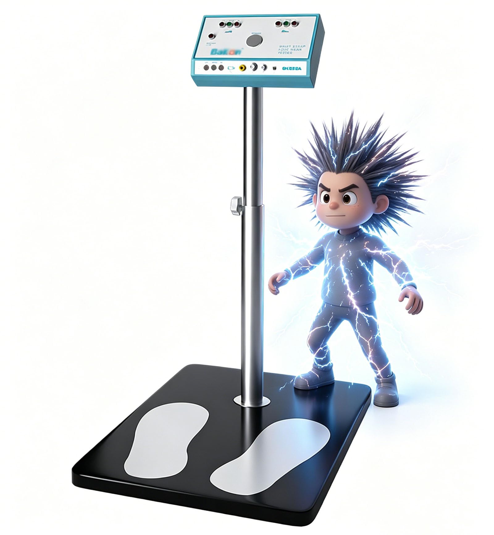 FXNFXLA Human Body Static Tester, Human Body Static Discharge Device, Digital Display Human Body Static Elimination Releaser, Adjustable Stand, for Electronics Workshop