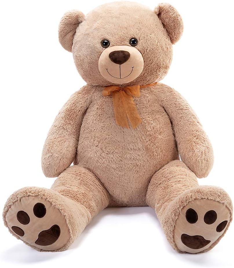 Tezituor Giant Teddy Bear Soft Hug Cute Stuffed Animal Big Plush Gift for Girlfriend Kids, 5 Feet (59 Inches) Brown : Toys & Games