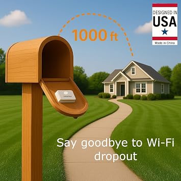 Wireless Mailbox Alert System with Sensors and Receiver, Mailbox Alarm for Delivered Mail, Mail Chime with Phone App Notification, 1K ft Long-range Mail Arrival Indicator Device