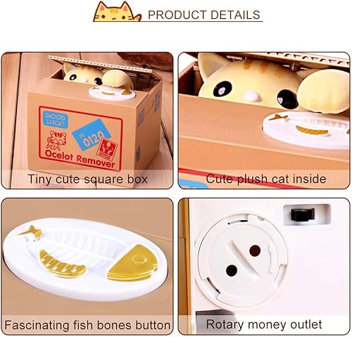 Miniatura 5 de Caja de dinero automática, banco de dinero para niños, centavos de robo automático, banco electrónico, caja de ahorro de dinero para niños,