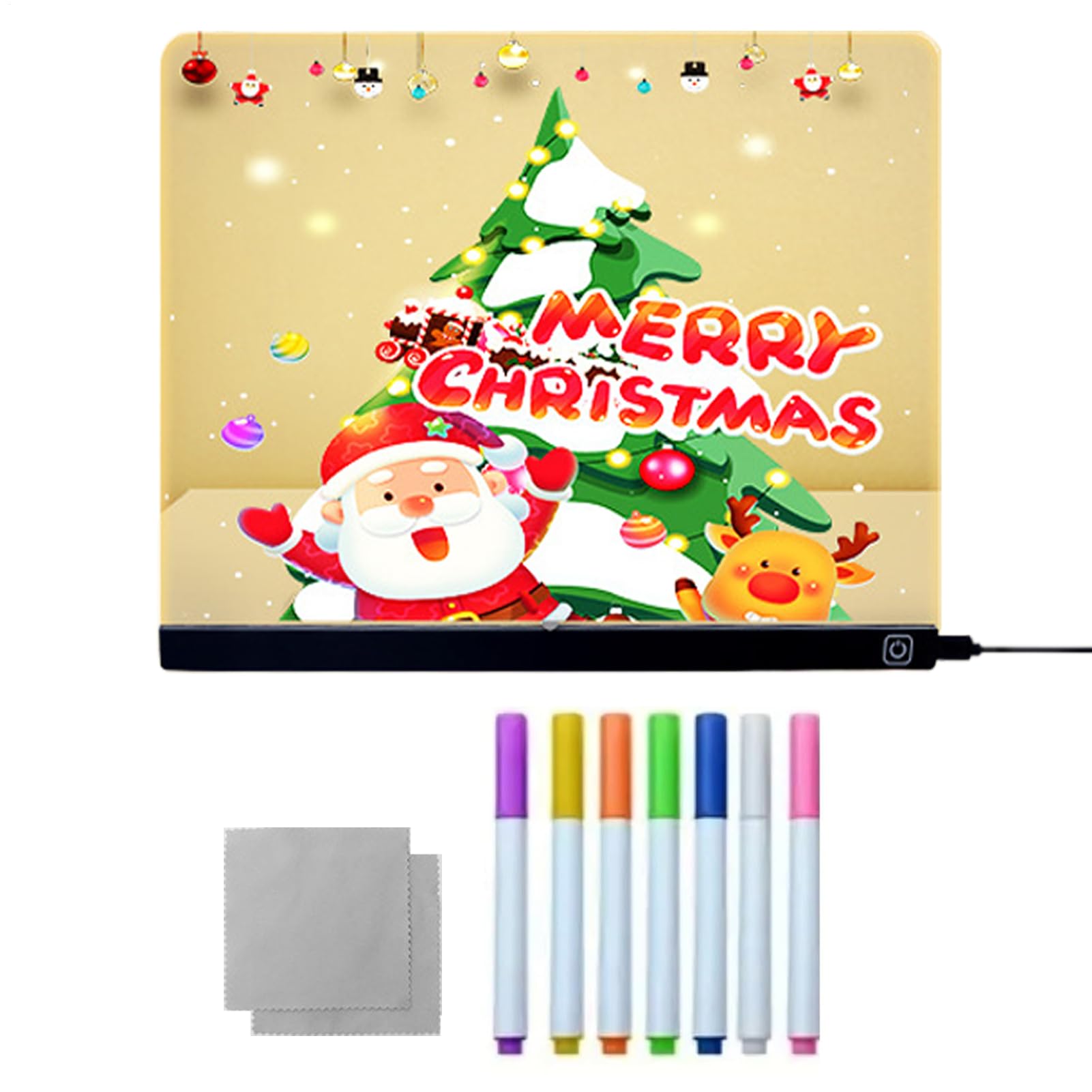 Tableau dessiner LED effaçable pour eviter oublis notes enfants - 8