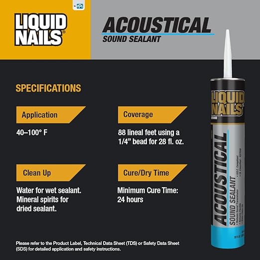 Sellador acústico Liquid Nails 28 oz blanco interior miniatura 4