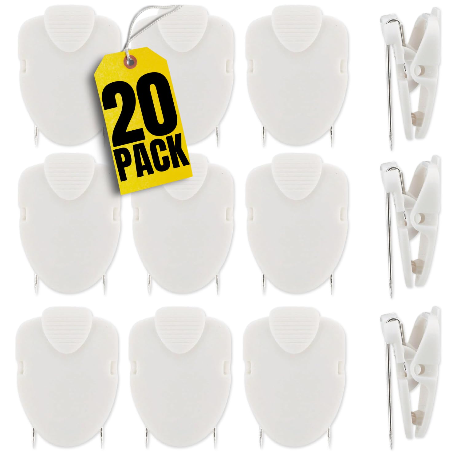 1InTheOffice Cubicle Clips for Fabric Walls, White, 20 Pack
