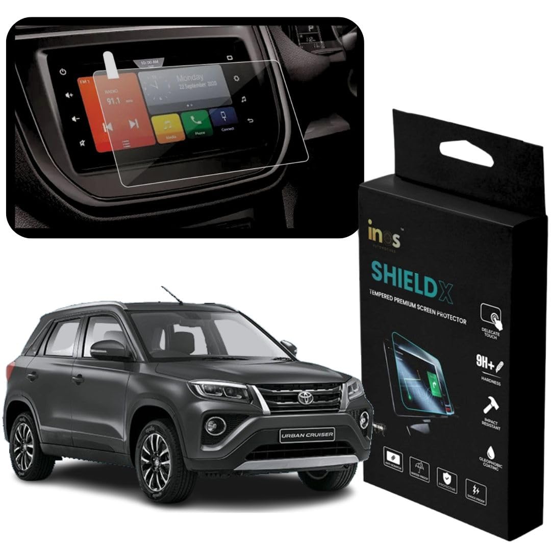 inos automotives 9H Screen Guard For Toyota Urban Cruiser [2020-2022] (7 Inch) || Car Infotainment Display Protector || Music System Protector || Aftermarket Touch Screen Audio Player Accessory