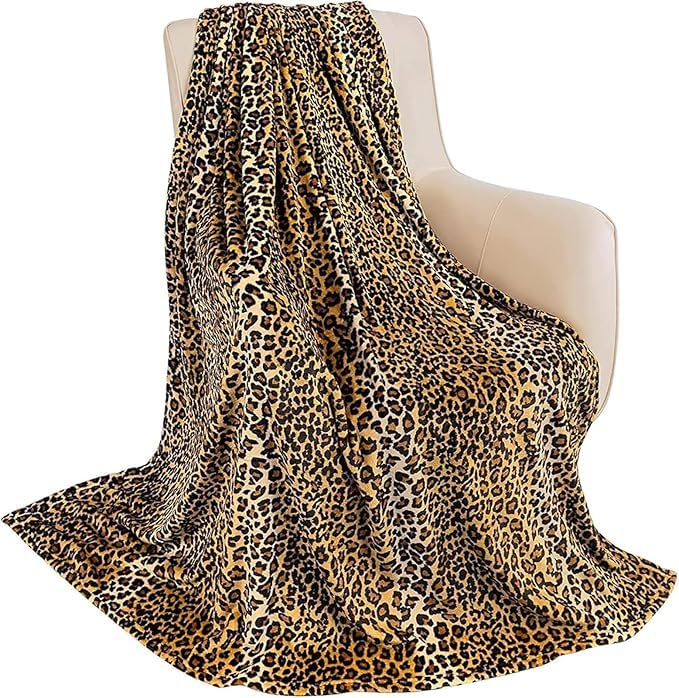 Couverture tout doux flanelle haut de gamme plaid imprimé léopard 3D