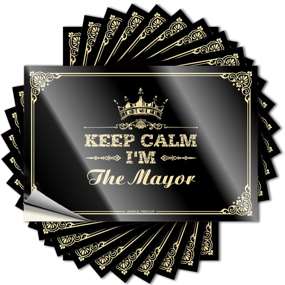 Keep Calm I'm The Mayor Pool Decorations Outdoor Square - Sticker Laptop Waterproof Decal(8X12CM)