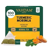 VAHDAM Tisana Curcuma e Moringa, 100 Tisane Bustine Piramidali