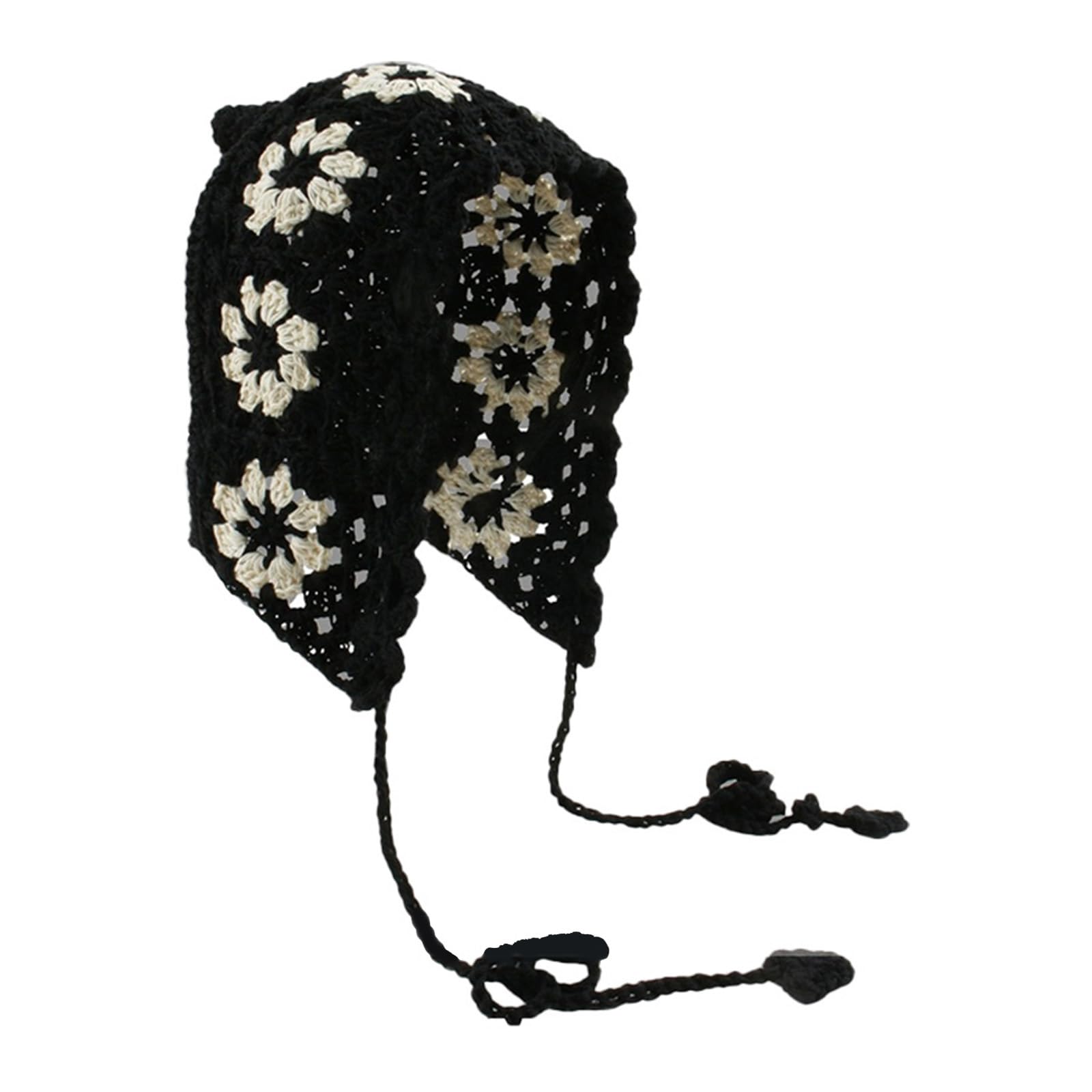 MICFENY Artistic Crochet Openwork Adjustable Embellishment Headwear For Fall Outfits