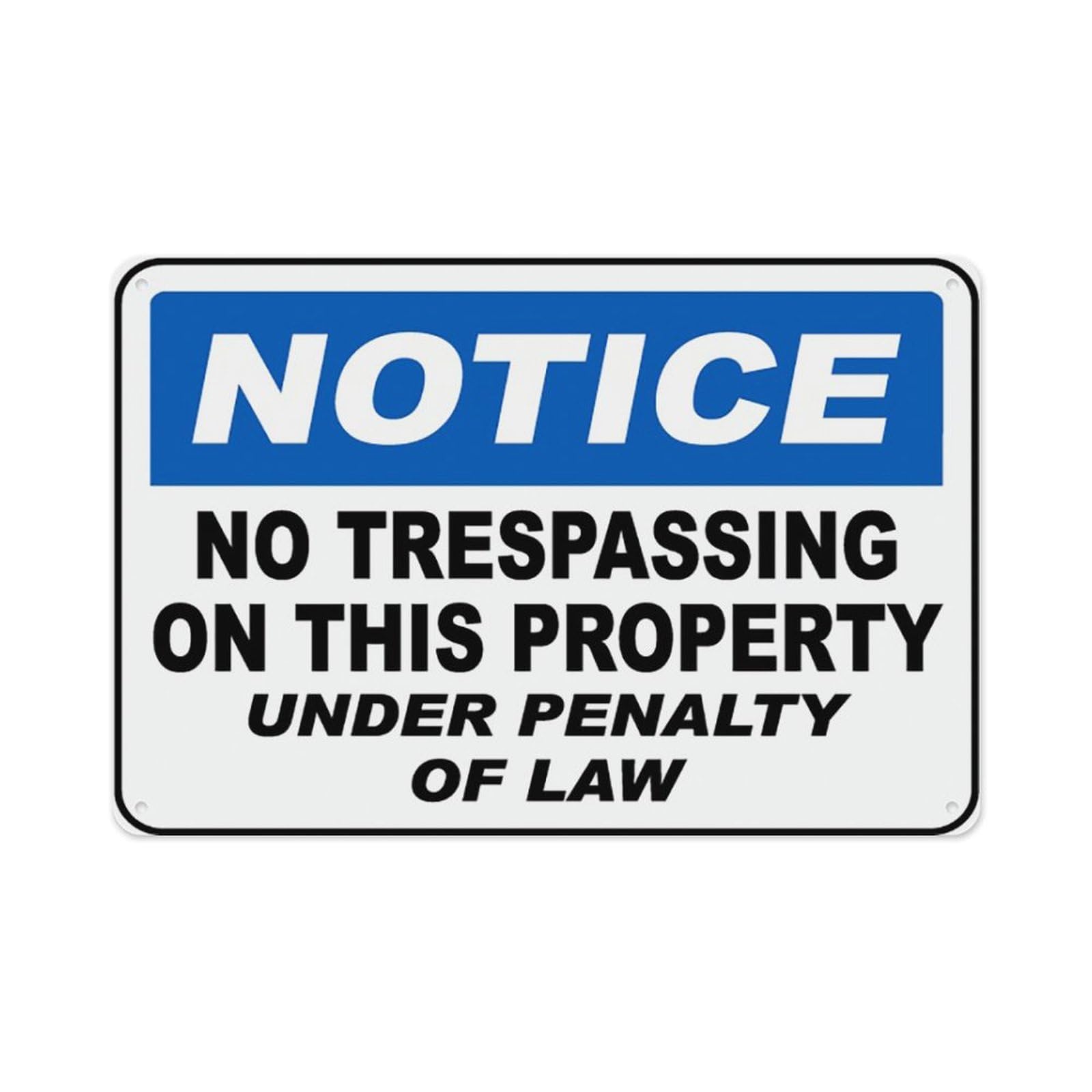peiyeety No Trespassing On This Property Sign Aluminum Tin Warning Signs For Home Outdoor Garden 8X12 Inches