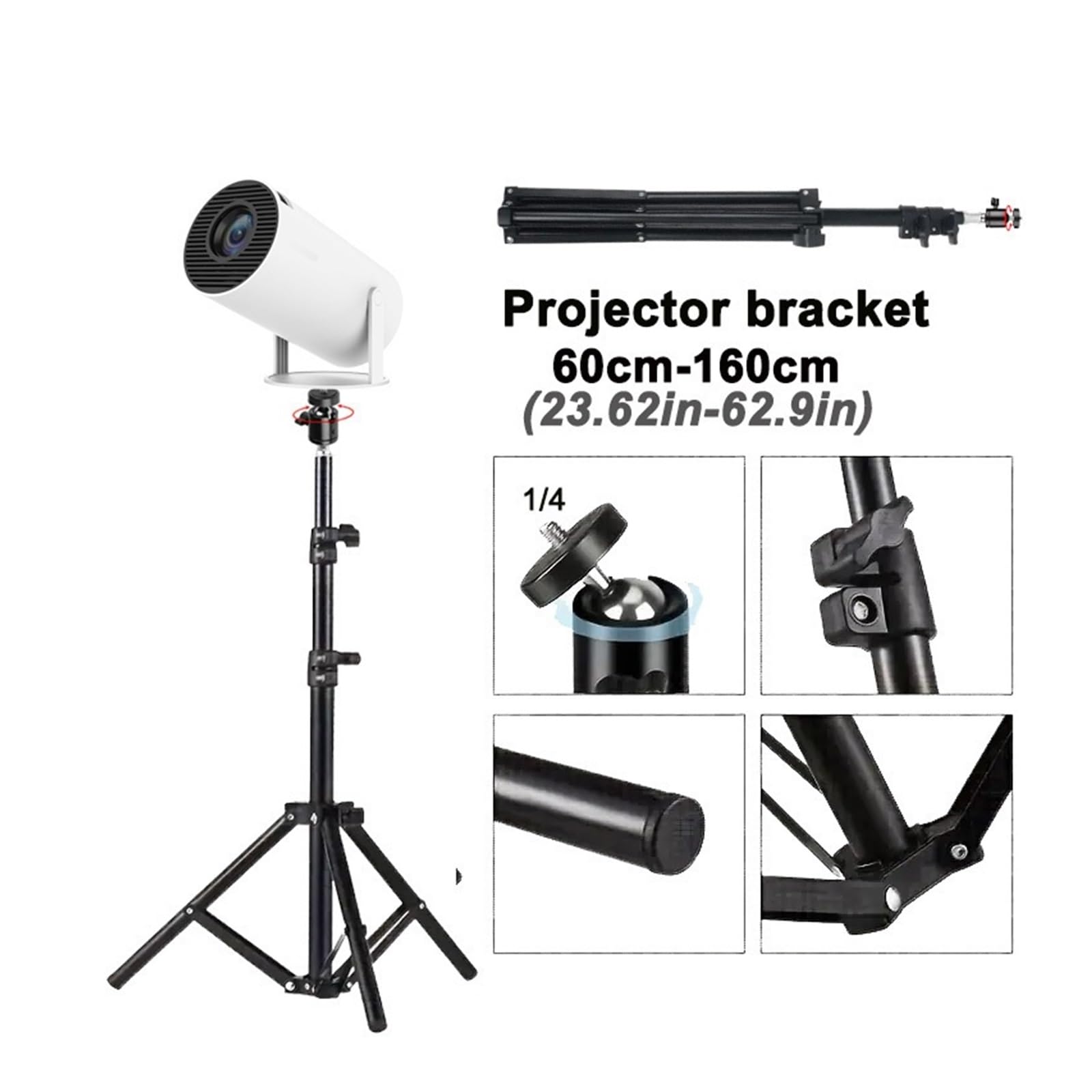 Soporte for Proyector, Compatible con Magcubic, HY300Pro HY320mini | Trípode de viaje extensible de 160 cm for instalación de proyectores