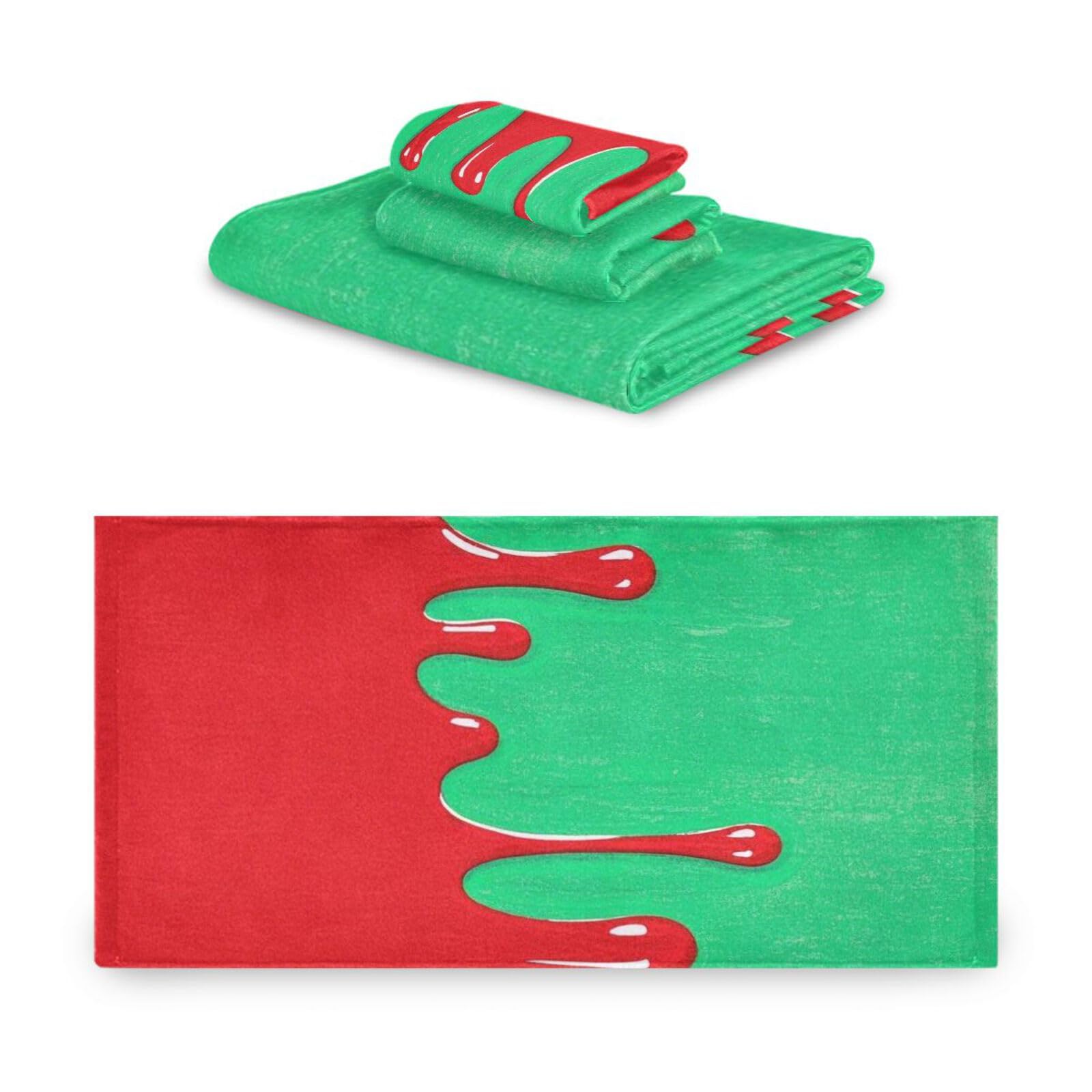 Flowing Pigment - Juego de toallas faciales absorbentes de 3 piezas, 1 toalla de baño, 1 toalla de mano y 1 paño para el cuerpo y el baño