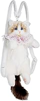 Chongker Lifelike Ragdoll Cat Backpack - Handcrafted Plush Stuffed Animal Bag with Adjustable Straps & Scarf Accessory