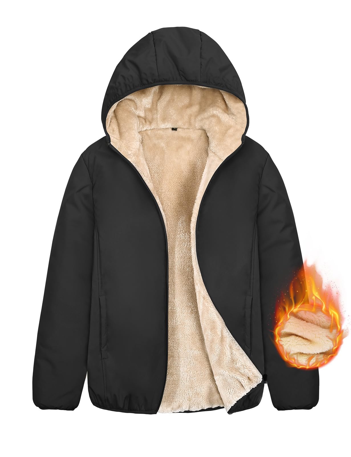 CMTOP Veste Polaire Femme Chaud Hiver Sweat à Capuche Zippé Couleur Unie Décontracté Hoodie Femme Manteau en Peluche Légère à Capuche Outerwear Zip Up et Hood avec Poches