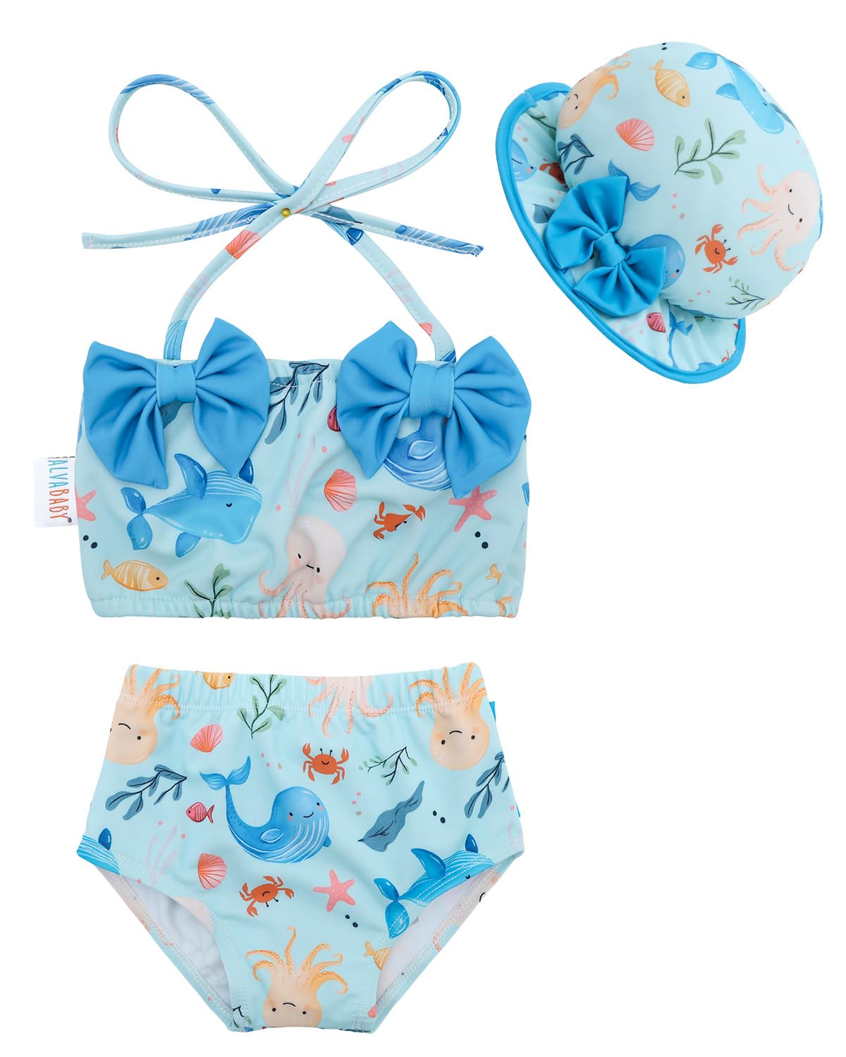 ALVABABY Toddler Girls Two Pieces Swimsuit,Reusable Toddler Swimsuit Bikini,Infant Bathing Sleeveless Tankini Swimwear