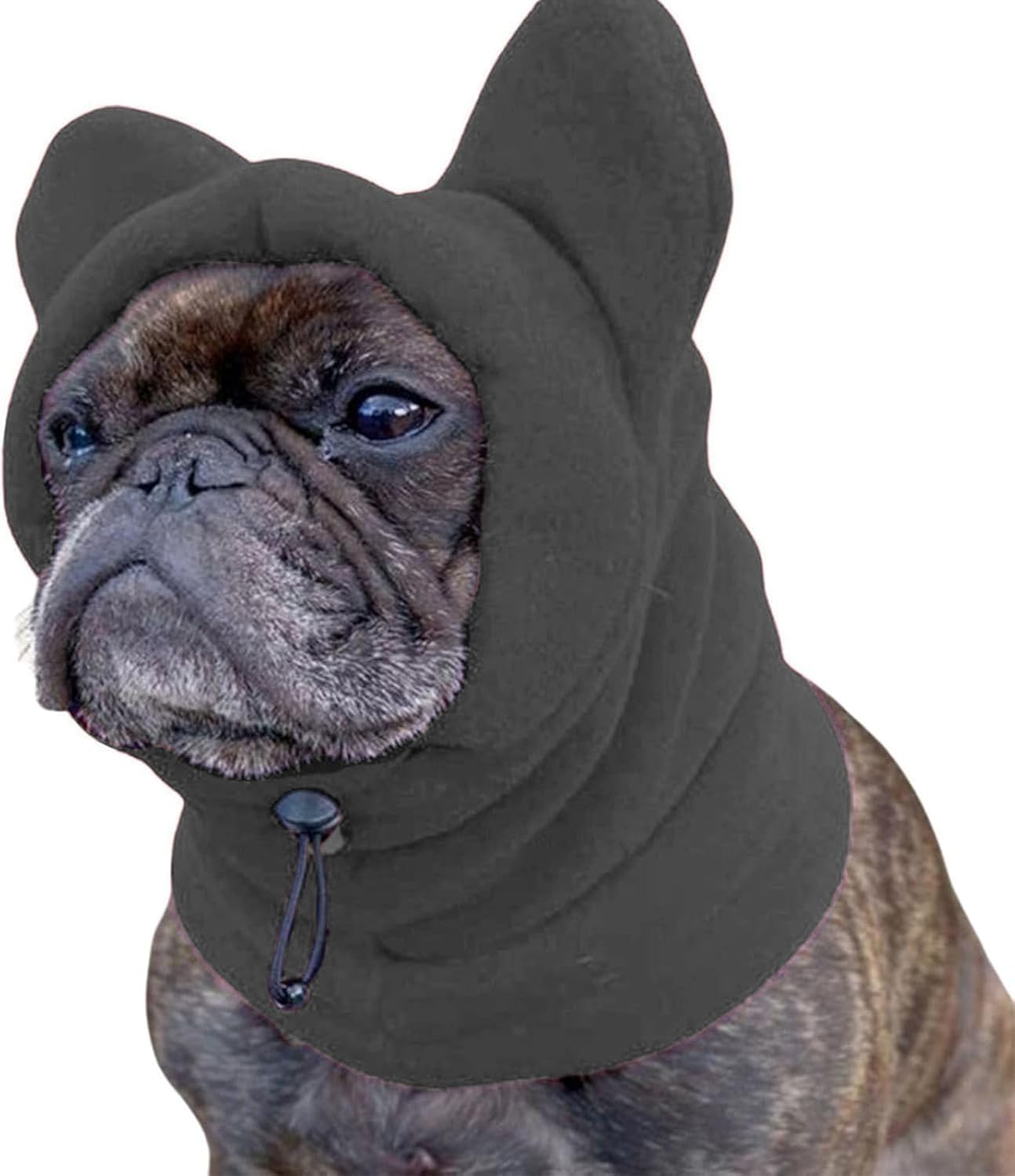 BT Bear Dog Winter Hat,Calming Ears Cover Soft Warm Fleece Dog Hats Windproof Adjustable Quiet Ears for Small Medium Dogs (Grey, S)