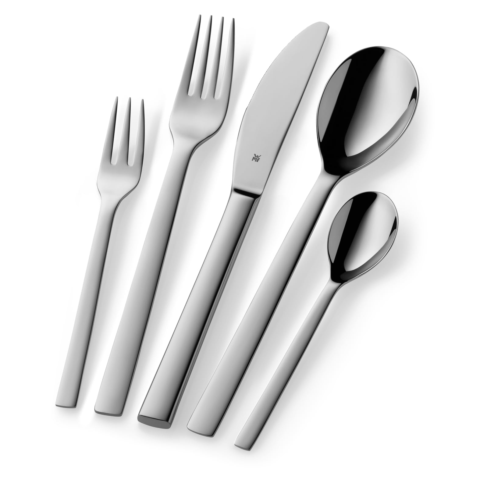 WMF Atria Vorteils Besteck Set 12 Personen, Essbesteck 60 teilig, Monobloc-Messer, Cromargan Edelstahl poliert, spülmaschinenfest