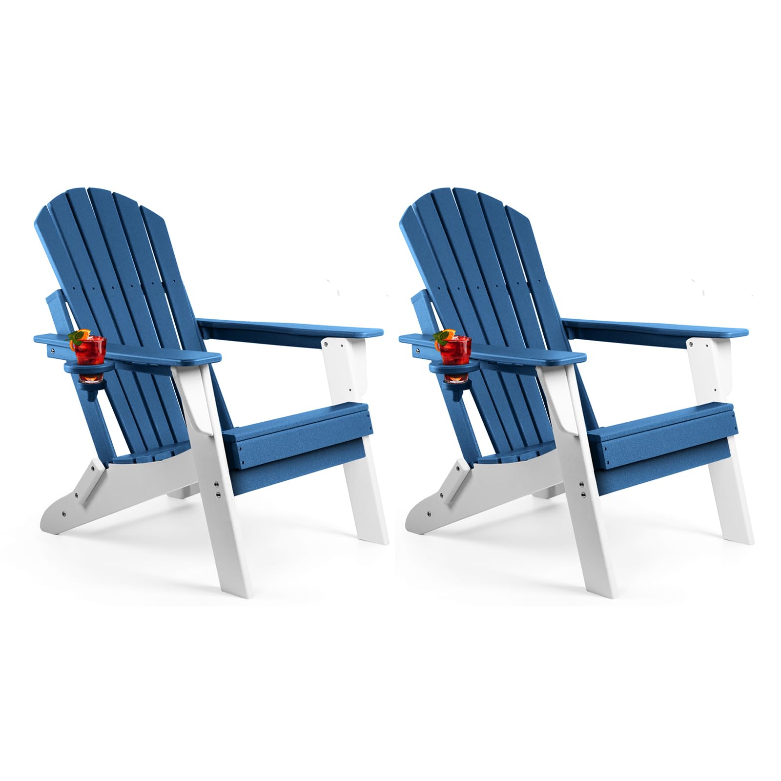 FUNBERRY Oversized Folding Adirondack Chair Set of 2, Fire Pit Chair 400LBS