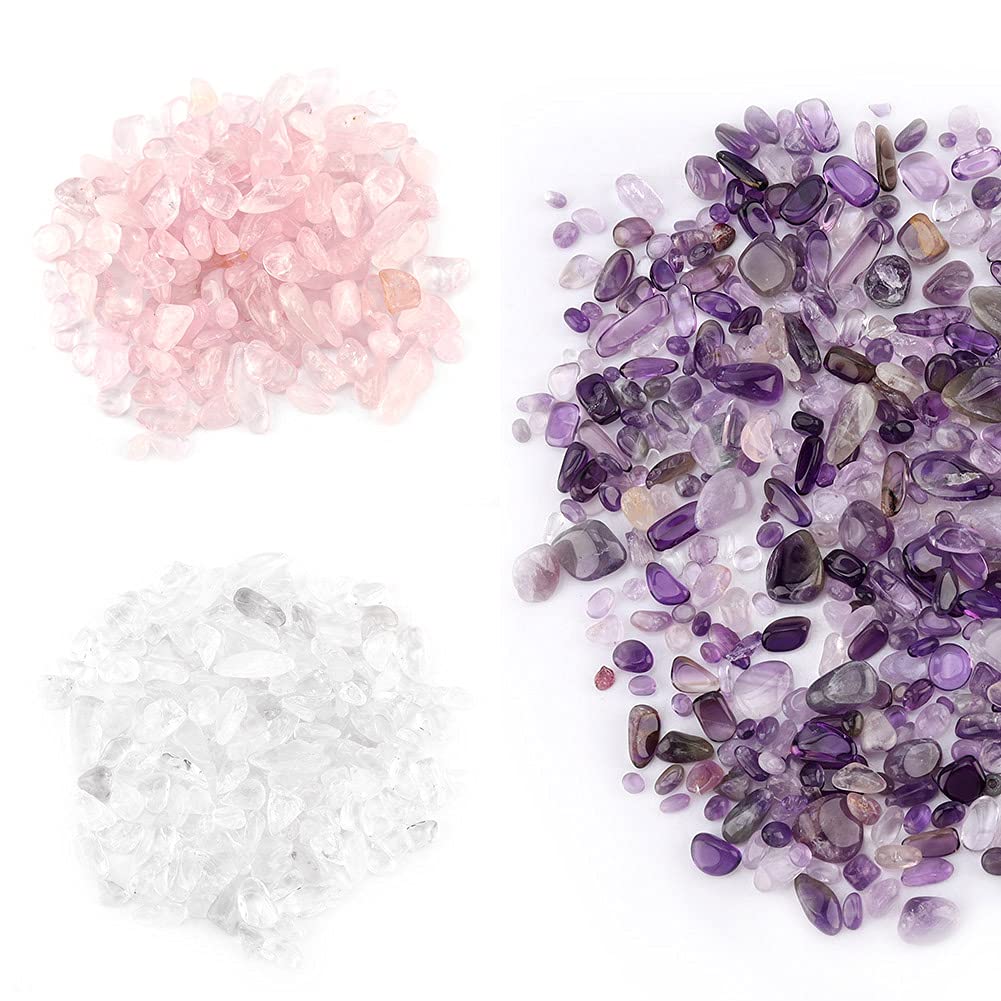 Pièces de Quartz en Cristal Naturel, Copeaux de Pierre Concassés, Peuvent Mettre L'aquarium, Pot de Fleurs, Mettre, Décorer, Démagnétiser Les Ornements, pour Bouddha(Blanc)