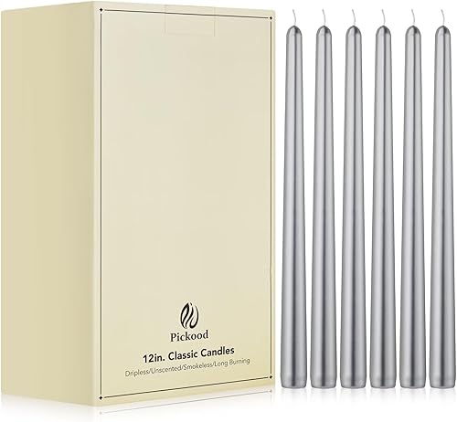 Miniatura 30 de Velas cónicas largas de 10 pulgadas sin aroma y sin goteo de 30 unidades, paquete a granel - Velas cónicas blancas a granel, perfectas para bodas