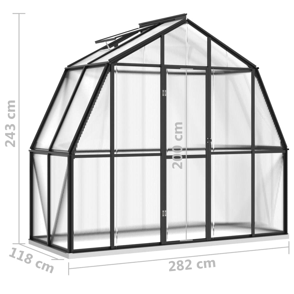 Produkty do domu - szklarnia z ramą podstawy antracyt 3,3 m aluminium