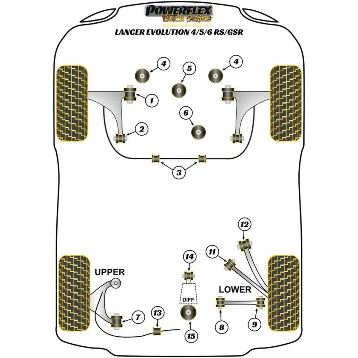 Powerflex PFF44-108 Supporto Anteriore Inferiore Differenziale Anteriore