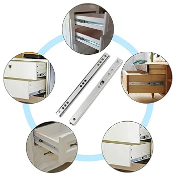Metal 8.4 inch Drawer Slides, Ball Bearing Two Way Slide