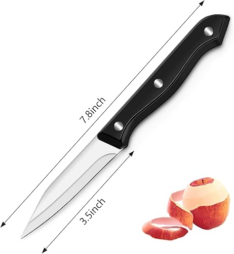 Miniatura 2 de BEWOS Juego de cuchillos de pelar de 4 piezas, cuchillos de pelar de 3.5 pulgadas con mango ergonómico, cuchillo de pelar con triple remache,