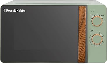 Russell Hobbs RHMM713MG-N 17 Litre Manual Microwave Oven - Matt Green Wood Effect Handle and Regulator