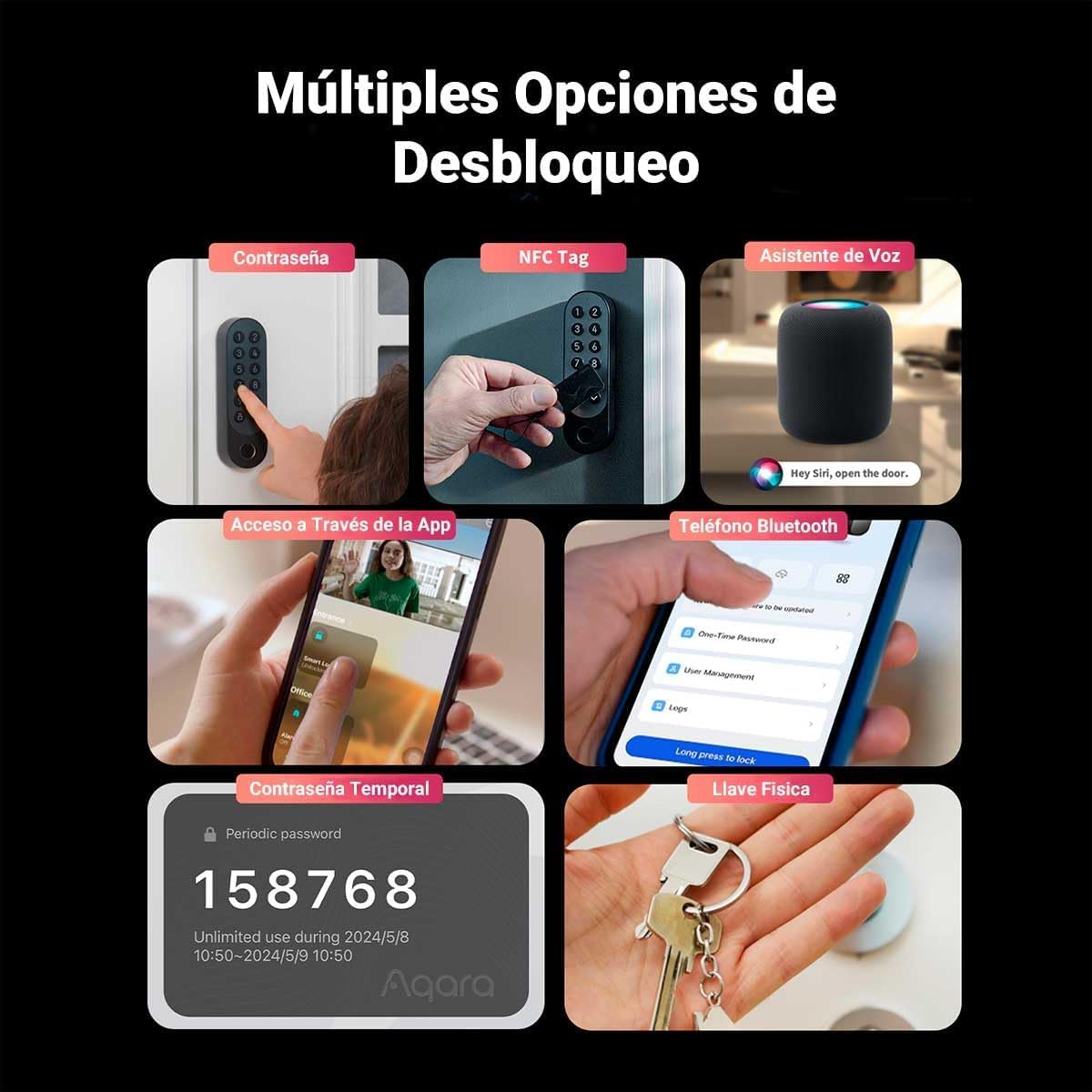 Kit Serrure connectée et Clavier AQara Smart Lock U200 Argent