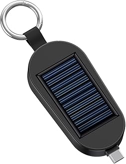 Solar po-wer Bank Keychain | 3000mAh Small Portable Charger Keychain Battery Pack Compatible With Phones For Travel Outdoor Camping