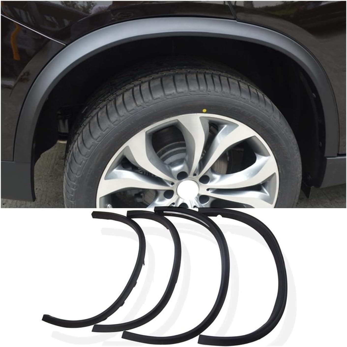 Car Side Wheel Arch Fender Flares Compatible For BMW E70 X5 SUV 4 Door 2007-2013 PP Car Side Wheel Arch Fender Flares Mudflap Trims