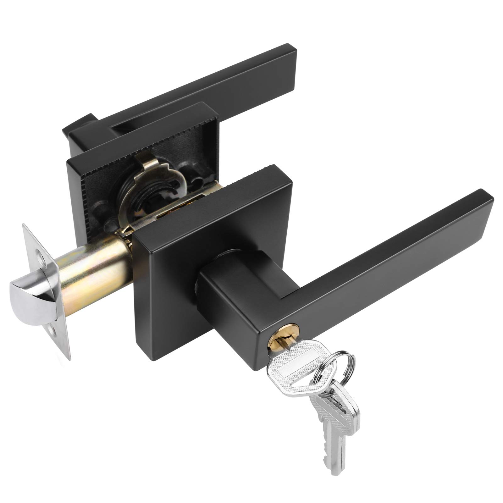 (QTY 5) homdiy Black Door Handle Exterior Door Lever 