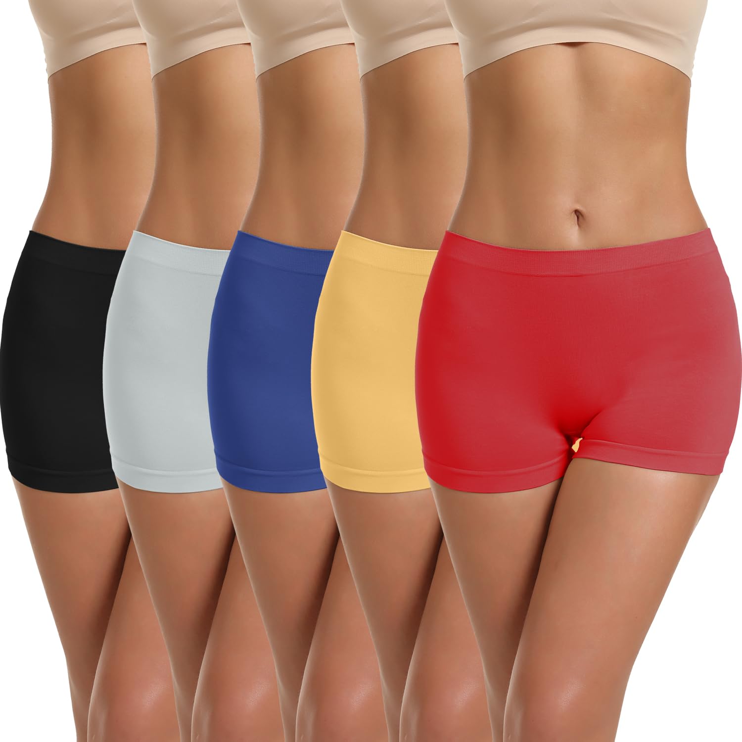 LALESTE Women Cotton Boy Shorts Panties Comfortable Wicking Boxer Briefs Underwear 5 Pack