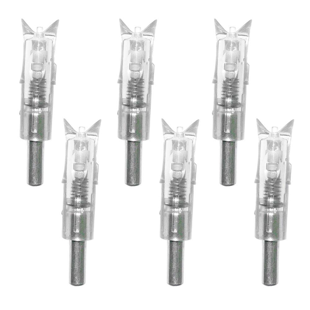 6PCS Lighted Nocks for Crossbow with .300''/7.62mm Inside Diameter,Half Moon Style Lighted Archery nocks