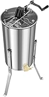 Vista 12 de VEVOR Extractor de miel, extractor manual de miel de 2 marcos con tapa transparente, tambor giratorio de acero inoxidable con soporte ajustable