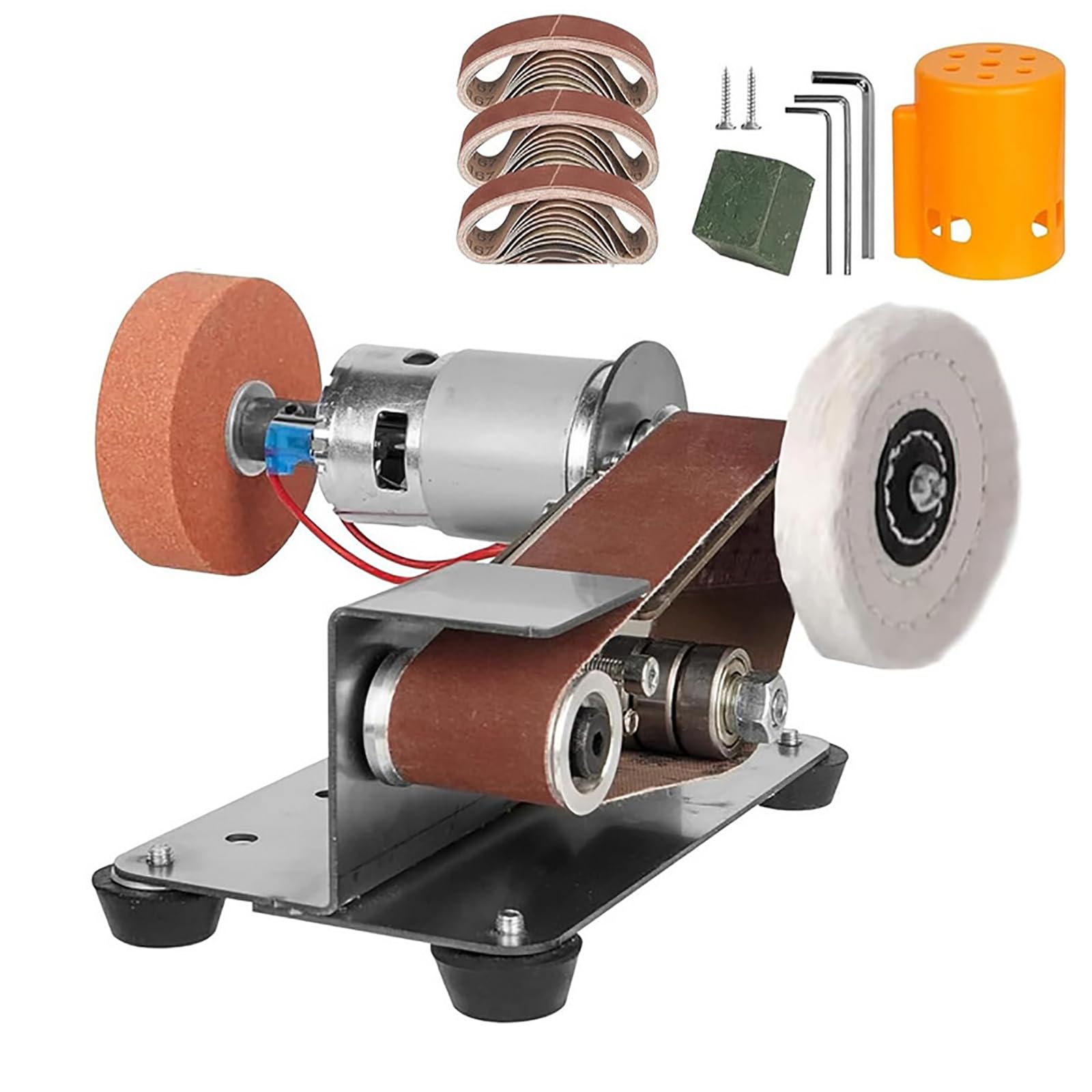 Electric Belt Grinder, Small Belt Grinder with Abrasive Belt, 7-speed Speed Adjustment/3-speed Switch/4000-9000rpm/min/can Be Reversed/abrasive Belt Size: 330 * 30mm, Used for Metal