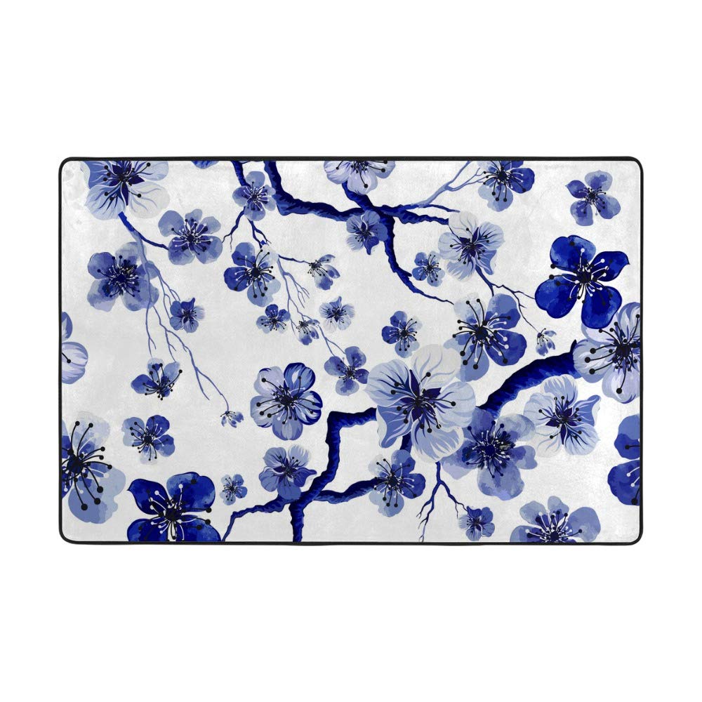 Tapis de sol velours bleu pas de poils tapis salon chambre 60x39 inch